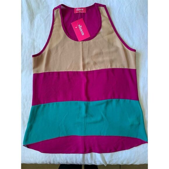Shasa Women's Sleeveless Colorblock Top Size S Multicolor - Picture 13 of 13